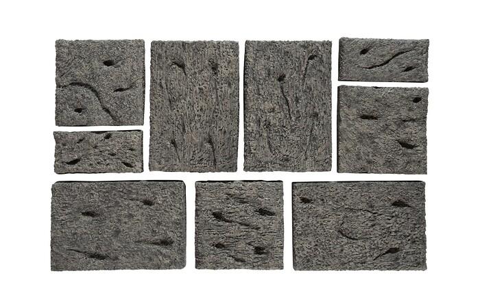 Etched Rock Puzzle Wall Tiles, Set of 9 — One Size, As Shown