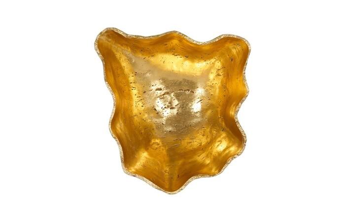 Cast Wall Onyx Bowl, Gold Leaf, Large — Large, Gold Leaf