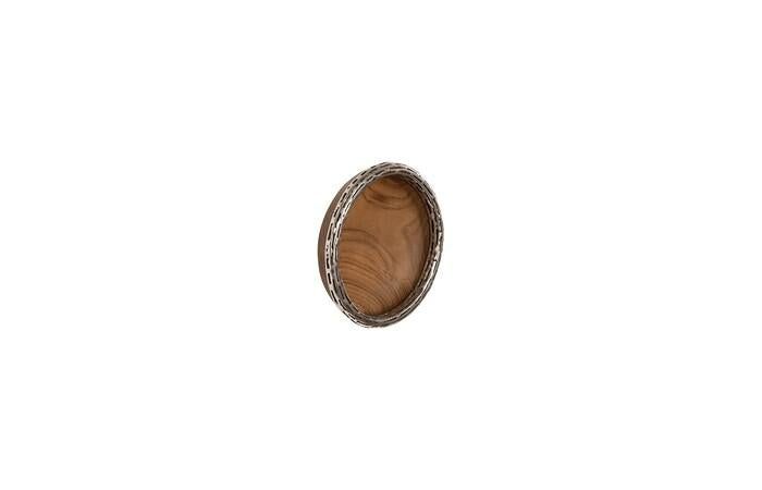 Teak Wood Bowl Wall Art, Metallurgy Edge — view 2