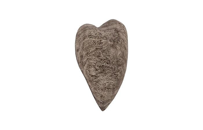 Heart Wall Tile, Chamcha Wood, Gray Stone Finish — view 2