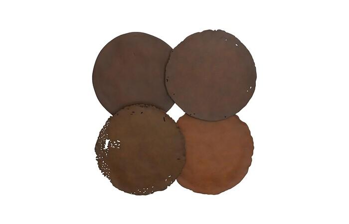 Cast Oil Drum Wall Discs, Resin, Rust Finish, Set of 4 — One Size, Rust Finish