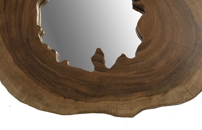 Molten Mirror Wall Tile, Poured Brass in Wood — view 2