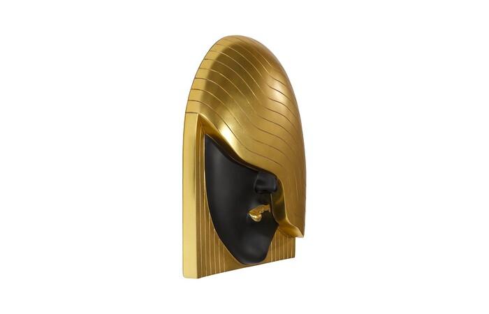 Fashion Faces Wall Art, Large, Her Left Wave, Black and Gold — view 2