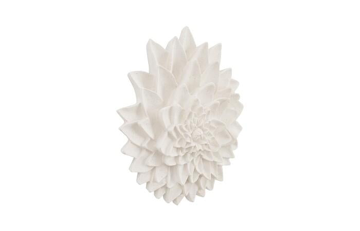 Dahlia Flower Wall Art, White Stone — view 2