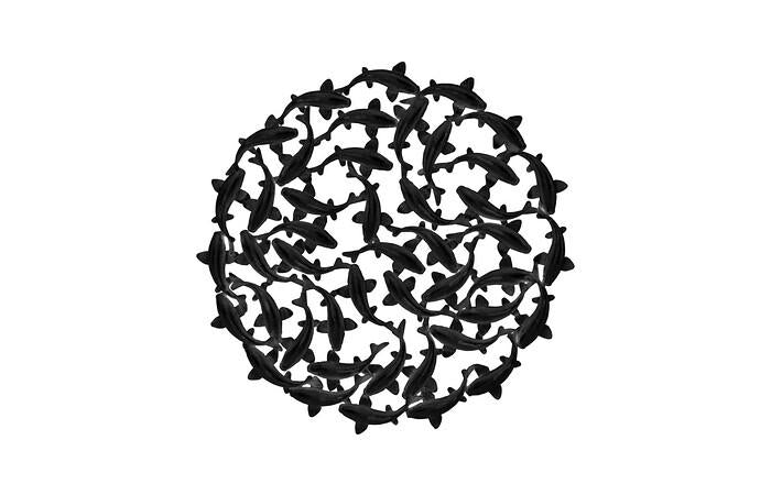 Koi Wall Art — 60x5x60"h, Matte Black