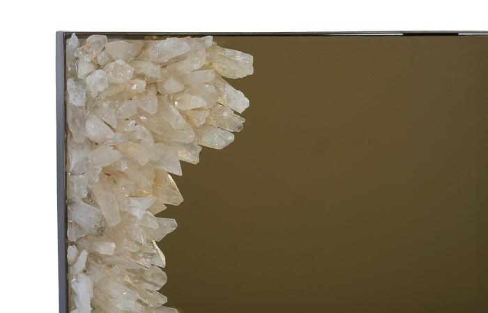 Aura Crystal Mirror, Brass Frame, Square, Concave Left — view 3