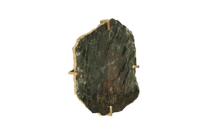 Gem Wall Tile in Brass Setting, Glacier Charcoal — view 2