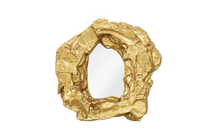 Rock Pond Mirror — 40x9x40"h, Gold Leaf