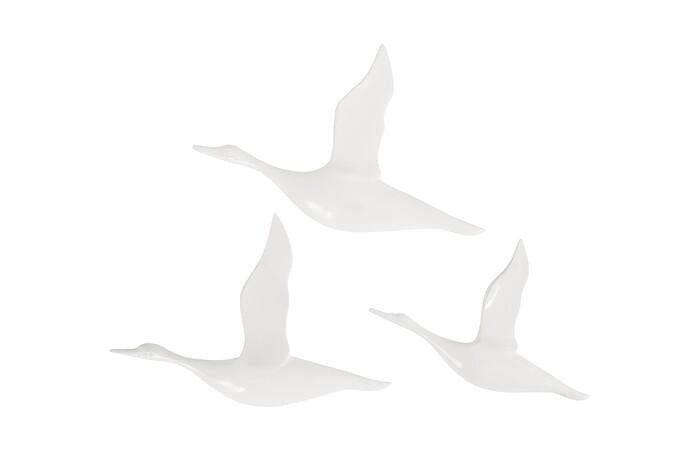 Flying Ducks, Gel Coat White, Set of 3 — One Size, Gel Coat White