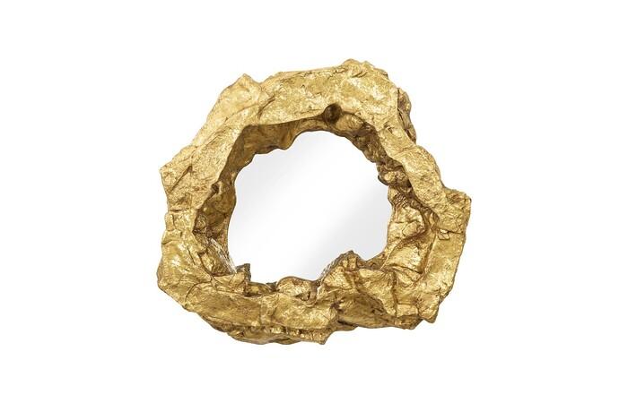 Rock Pond Mirror — 42x8x38"h, Gold Leaf