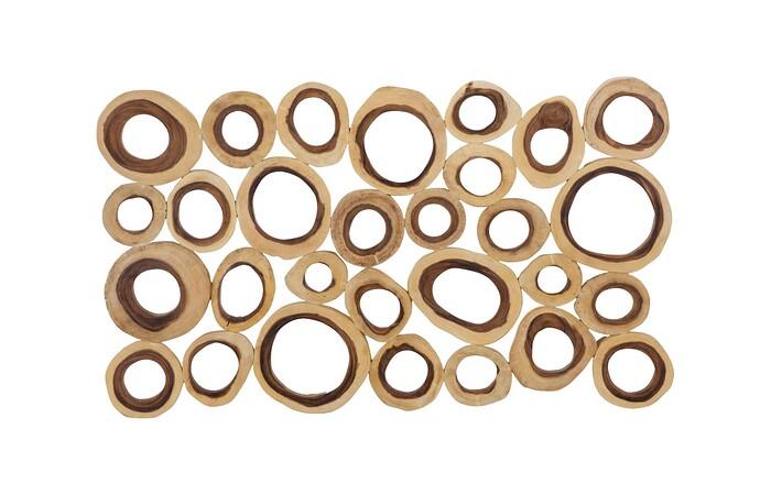 Chuleta Rings Wall Art, Chamcha Wood, Rectangular — One Size, As Shown
