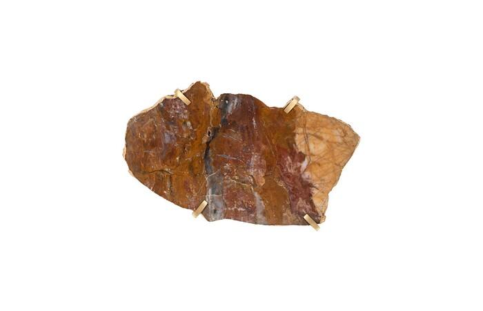 Gem Wall Tile in Brass Setting, Earth Marble — One Size, As Shown