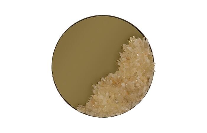 Aura Crystal Mirror — Small, Brass Frame