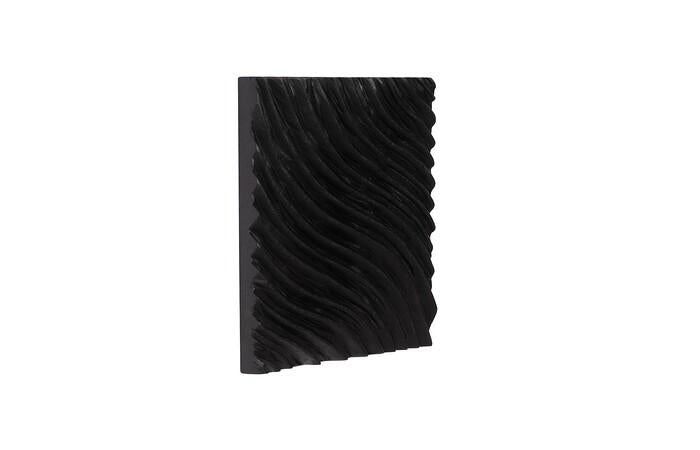 Carved Wall Tile, Black, Wave — view 2