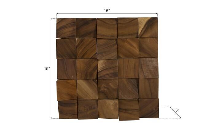 Blocks Wall Tile, Chamcha Wood, Natural — view 5