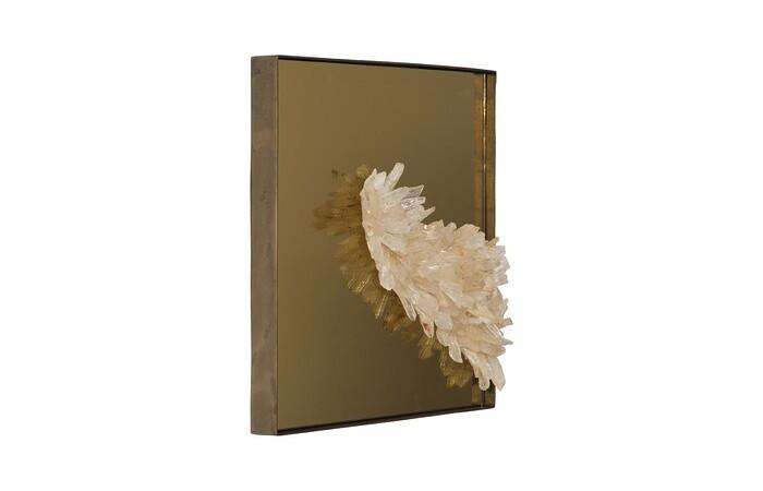 Aura Crystal Mirror, Brass Frame, Square, Peninsula — view 2
