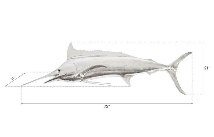 Blue Marlin Fish Wall Sculpture, Resin — view 6