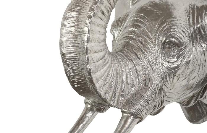 Elephant Wall Art, Resin, Silver Leaf — view 4