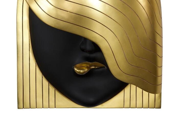 Fashion Faces Wall Art, Large, Her Left Wave, Black and Gold — view 4