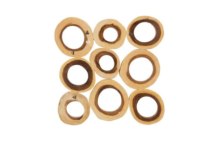 Chuleta Rings Wall Art, Chamcha Wood, Square — view 9