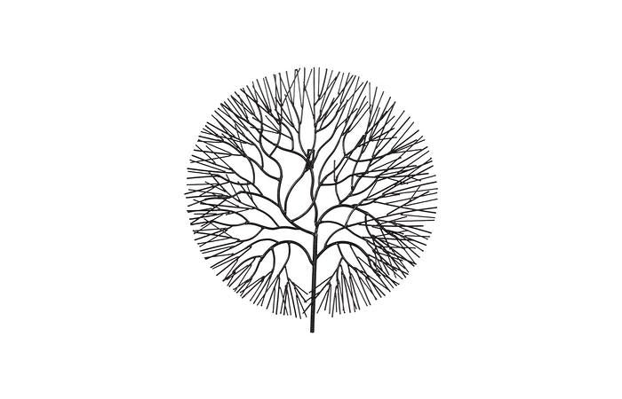 Wire Tree Wall Art, Circle, Metal — Small, Black