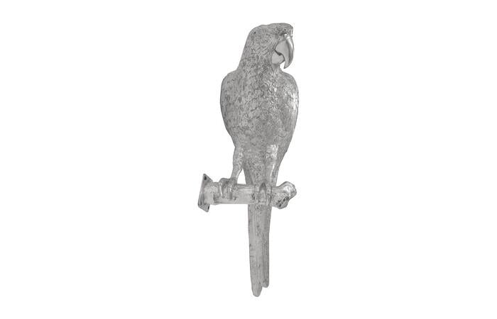 Parrot Looking Left Wall Art, Resin, Silver Leaf — view 5