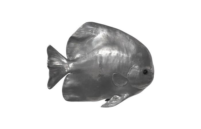 Australian Bat Fish Wall Sculpture, Resin — One Size, Polished Aluminum Finish