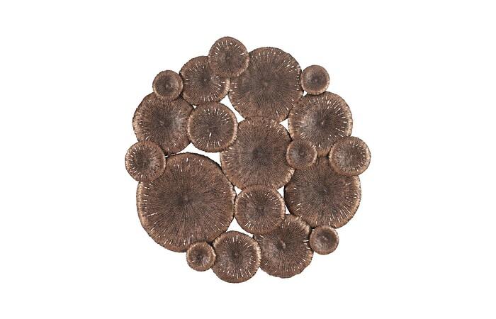 Lotus Collage, Round, Copper/Black — One Size, Copper/Black