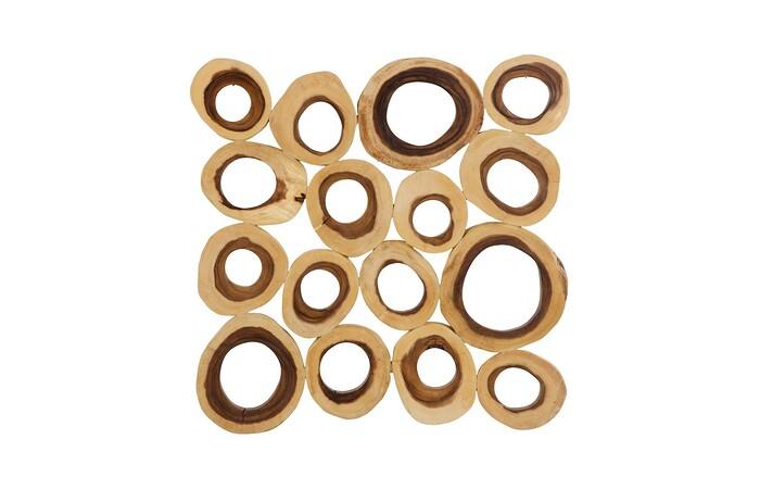 Chuleta Rings Wall Art, Chamcha Wood, Square — LG, As Shown