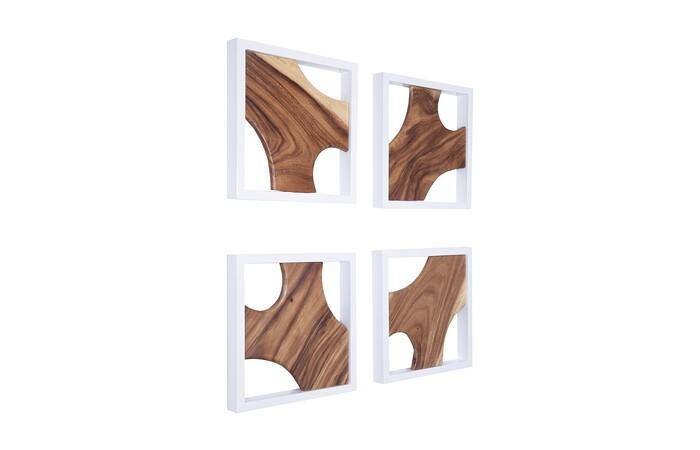 Framed Slice Wall Tile, White Frame , Set of 4 — One Size, White Frame