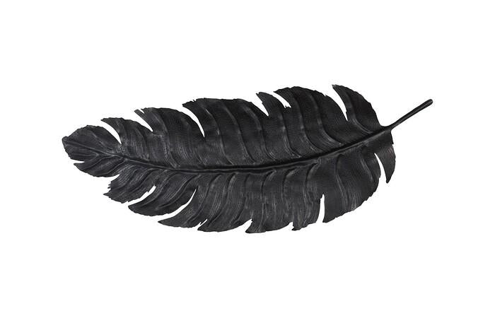 Feather Wall Decor, Metal — LG, Black