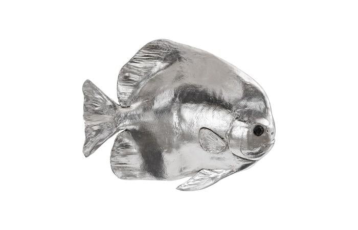 Australian Bat Fish Wall Sculpture, Resin — One Size, Silver Leaf