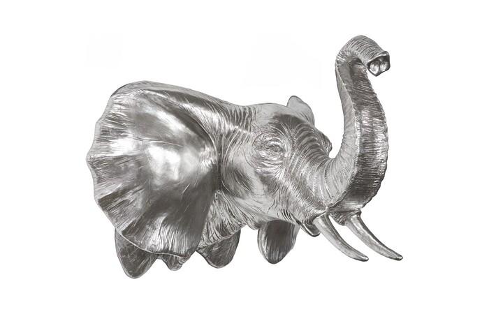 Elephant Wall Art, Resin, Silver Leaf — One Size, Silver Leaf