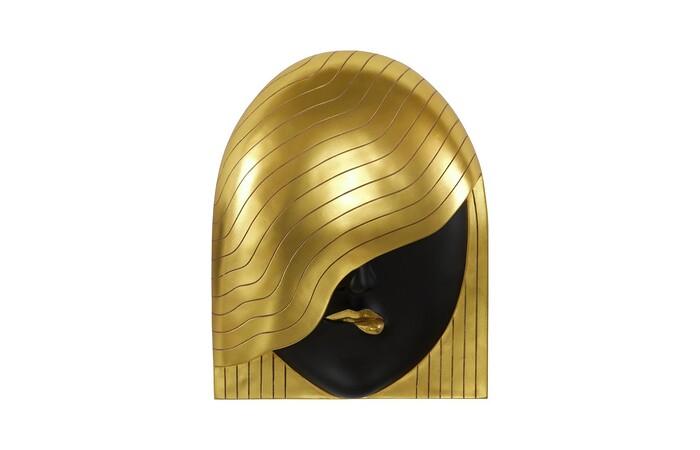 Fashion Faces Wall Art, Large, Her Right Wave, Black and Gold — Large, Black and Gold