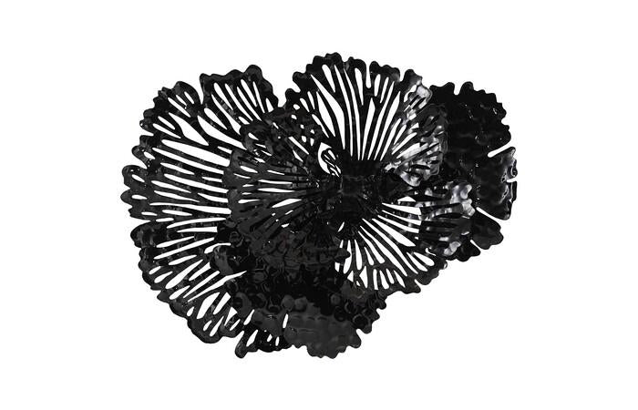 Flower Wall Art, Metal — Small, Black