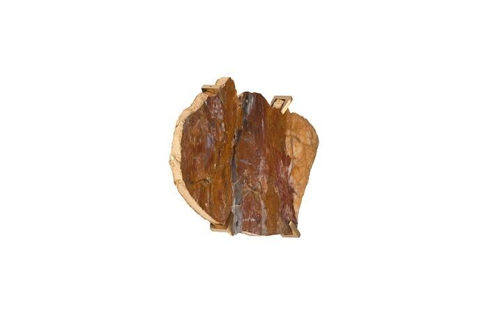 Gem Wall Tile in Brass Setting, Earth Marble — view 2