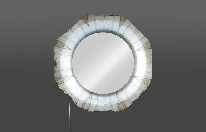 Onyx Round Mirror, Rustic — view 4