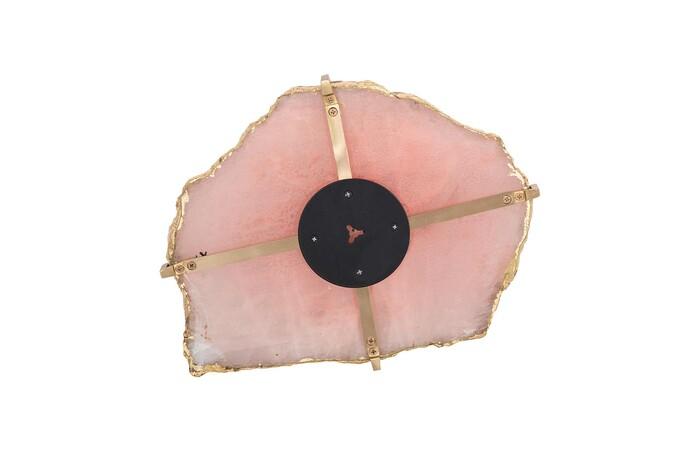 Gem Wall Tile in Brass Setting, Rose Quartz — view 4