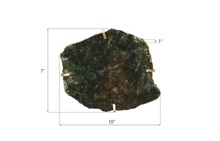 Gem Wall Tile in Brass Setting, Glacier Charcoal — view 5