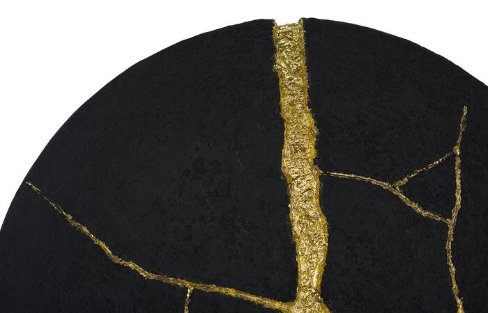 Rift Wall Tile, Circle, Matte Black, Gold Leaf — view 3
