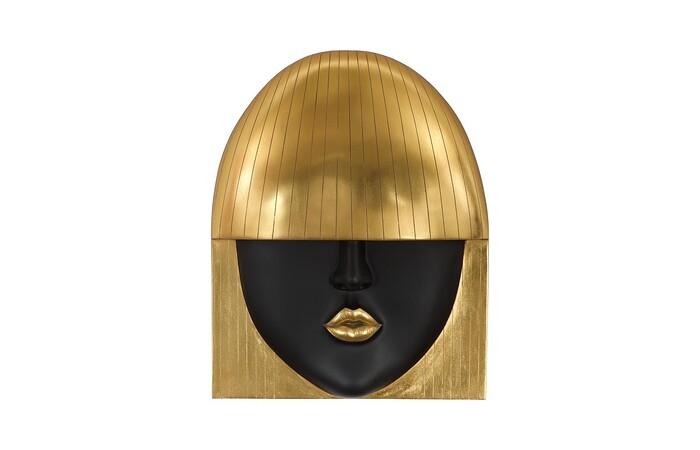 Fashion Faces Wall Art, Kiss — Large, Black and Gold Leaf