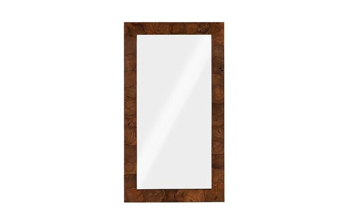 Teak Slice Mirror, Rectangle — One Size, As Shown