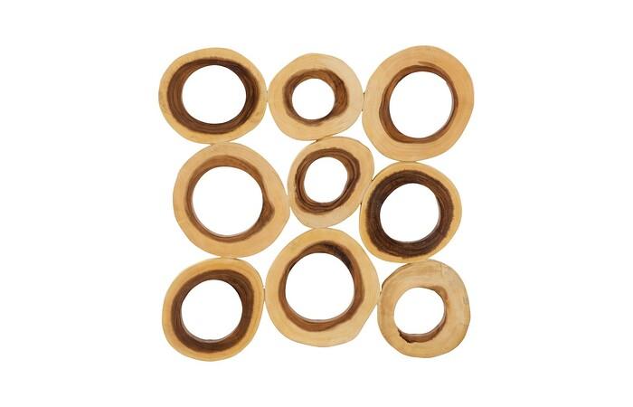 Chuleta Rings Wall Art, Chamcha Wood, Square — SM, As Shown