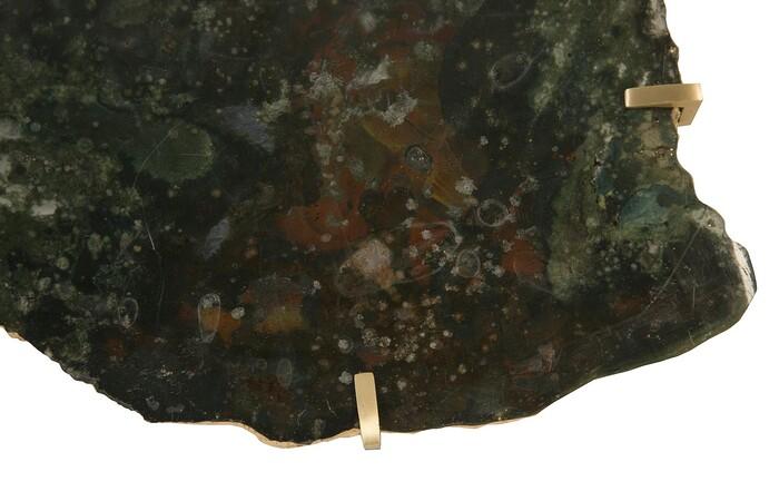 Gem Wall Tile in Brass Setting, Glacier Charcoal — view 3