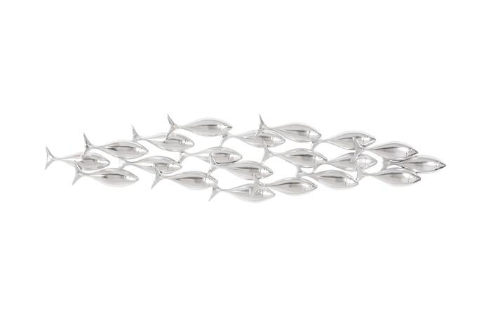 School of Fish Wall Art — One Size, Silver Leaf