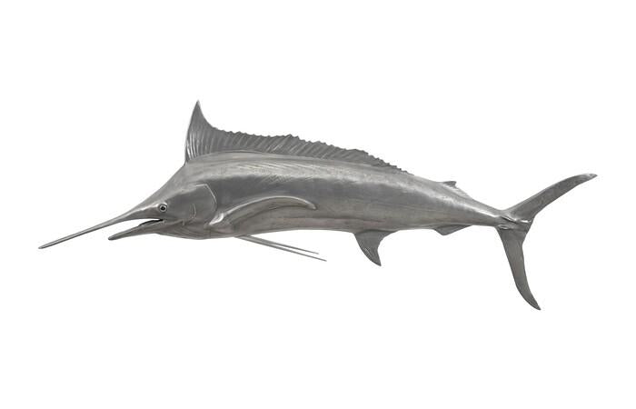 Blue Marlin Fish, Aluminum Finish — One Size, Aluminum Finish