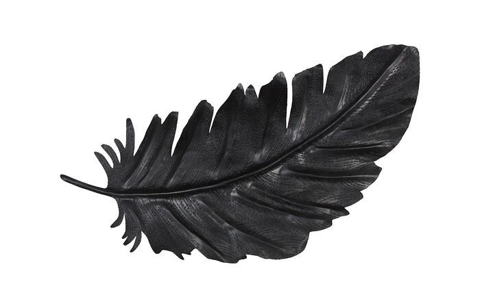 Feather Wall Decor, Metal — SM, Black