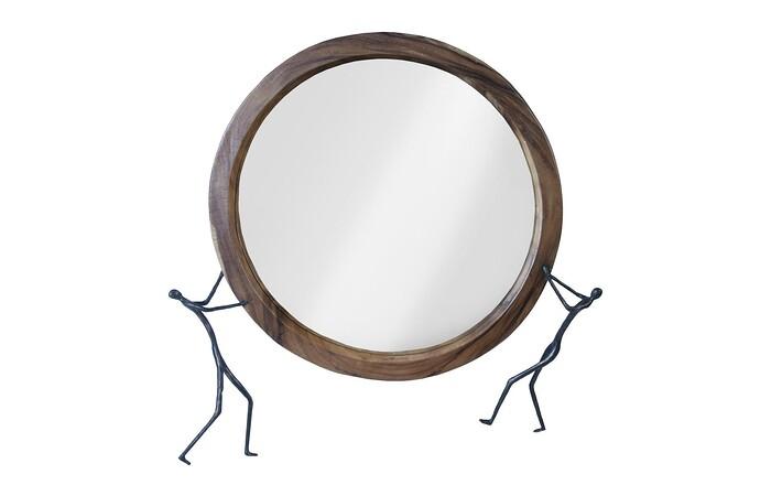 Atlas Mirror, Chamcha Wood, Metal — One Size, Natural