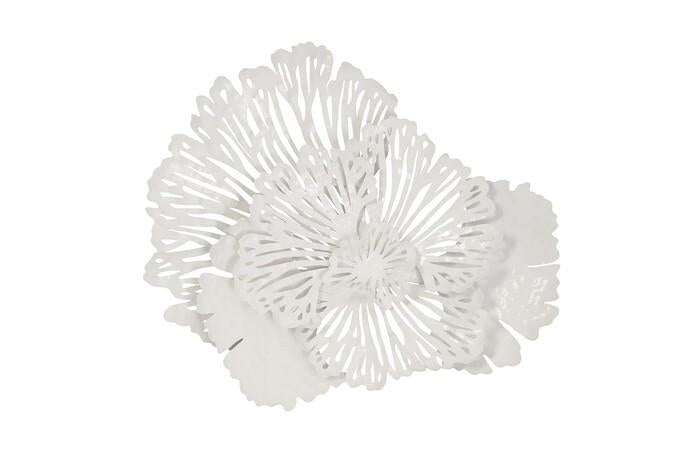 Flower Wall Art, Metal — Small, White