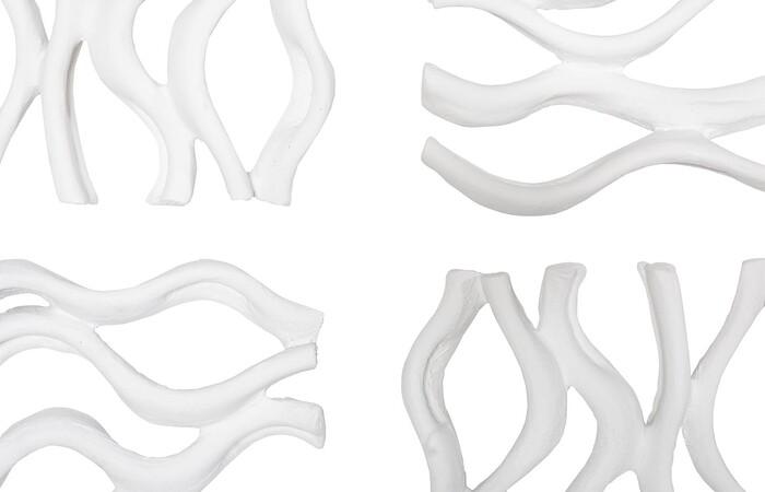 Vine Wall Tile, Matte White, Set of 4 — view 3